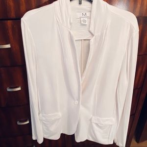 White casual cotton blazer
